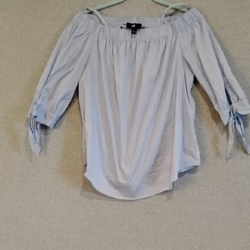 Light Blue Off-Shoulder Blouse